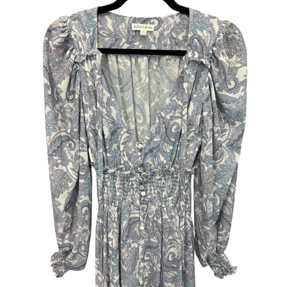 For Love and Lemons Janelle Paisley Maxi Dress Long Sleeve Button Down SizE XS - Picture 8 of 16